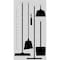5S Supplies 5S Housekeeping Shadow Board Broom Station Version 3 - Gray Board / Black Shadows  With Broom HSB-V3-GRAY/BLACK-KIT - alternate 1